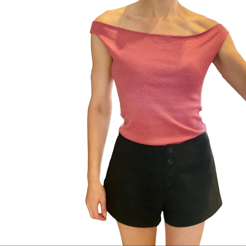 Cute Retro Pink Boatneck Top.  Size: Small